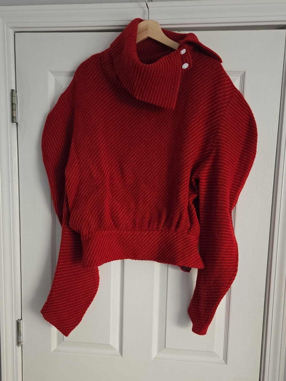 A.W.A.K.E. MODE Rib Knit Button Sweater